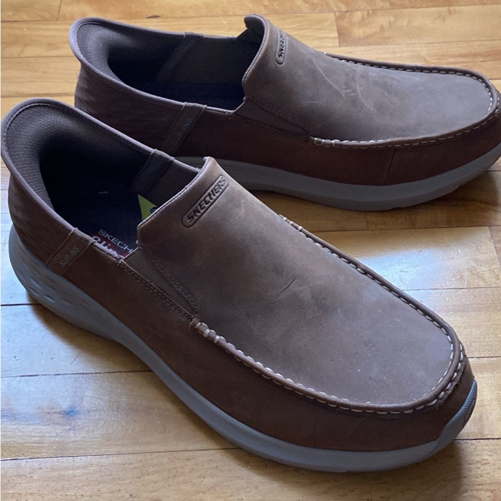 NWOT Skechers Men's Tan Slip-On Loafers Size 14